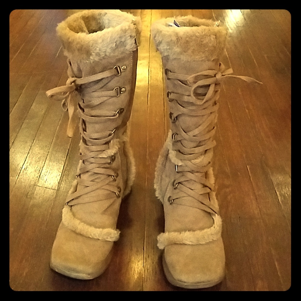 Fuzzy Brown Boots